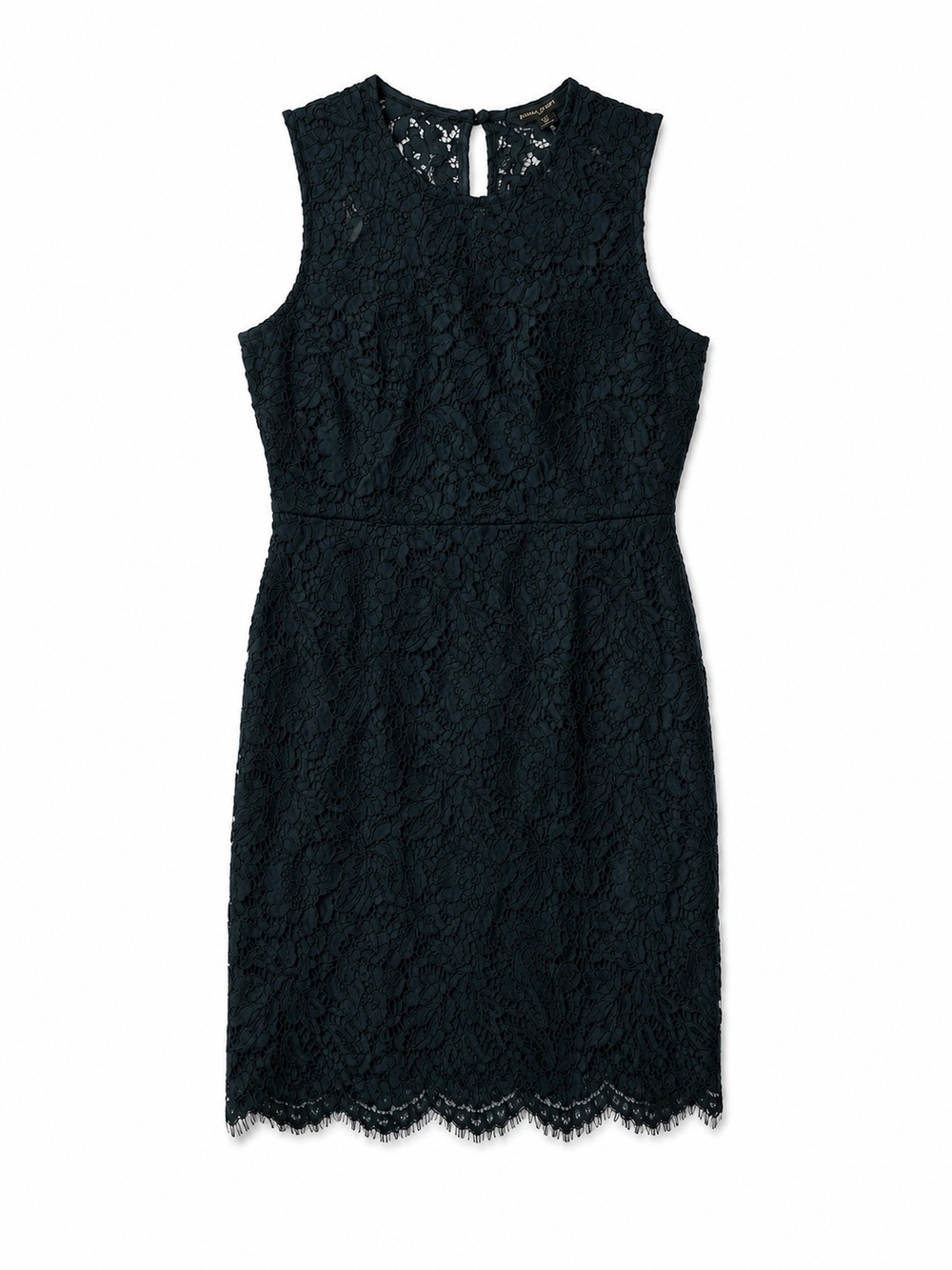 Banana Republic Dark Teal Sleeveless Lace Midi Dress, Size 2P